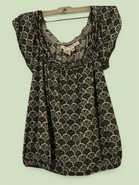 Women's Green Patterned Top